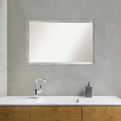 Amanti Art Shiplap White Narrow Framed Bathroom Vanity Wall Mirror - 37" x 25" 8 Amanti Art Shiplap White Narrow Framed Bathroom Vanity Wall Mirror - 37" x 25" - Image 6