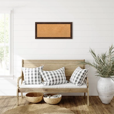 Amanti Art Warm Walnut Framed Natural Cork Board - 33" x 15" Wall Mounted Bulletin Board 6 Amanti Art Warm Walnut Framed Natural Cork Board - 33" x 15" Wall Mounted Bulletin Board - Image 4