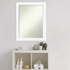 Amanti Art Cabinet White Narrow Petite Bevel Bathroom Wall Mirror - 27.25 x 21.25 In. 12 Amanti Art Cabinet White Narrow Petite Bevel Bathroom Wall Mirror - 27.25 x 21.25 In. -Amanti Art Shop GUEST f040a2c0 93d0 46ca 8257 83265a0bdafd
