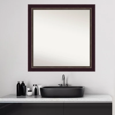 Amanti Art Signore Bronze 30" x 30" Wood Framed Bathroom Wall Mirror 7 Amanti Art Signore Bronze 30" x 30" Wood Framed Bathroom Wall Mirror - Image 5