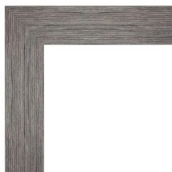 Amanti Art Pinstripe Plank Grey Petite Bevel Bathroom Wall Mirror, 29.5 x 23.5 In.
