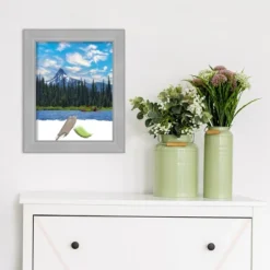 Amanti Art Vista Brushed Nickel Narrow Picture Frame - 11x14 Silver Frame -Amanti Art Shop GUEST f298e376 f35b 47ff a3b9 2919559b79dc