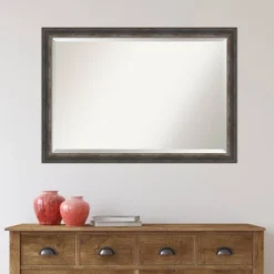 40" X 28" Bark Rustic Char Narrow Framed Wall Mirror Brown - Amanti Art -Amanti Art Shop GUEST f2b36881 c013 467c 8781 ff831bae0945