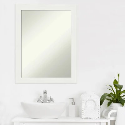 Amanti Art 22" x 28" Vanity White Narrow Non-Beveled Bathroom Wall Mirror 8 Amanti Art 22" x 28" Vanity White Narrow Non-Beveled Bathroom Wall Mirror - Image 6