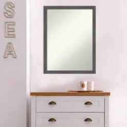Amanti Art Pinstripe Plank Gray Thin Bathroom Wall Mirror, 20" x 26" -Amanti Art Shop GUEST f38ef1d3 495e 435b b910 13dc15991823