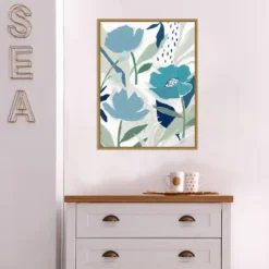 18" X 24" Song Of The Wind I Blue Flowers By Isabelle Z Framed Canvas Wall Art - Amanti Art -Amanti Art Shop GUEST f3931467 1a09 4280 8d6c d88a9510fc40