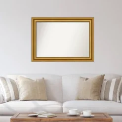 42" X 30" Non-Beveled Parlor Gold Wall Mirror - Amanti Art -Amanti Art Shop GUEST f3999b83 305f 4413 9dde 6a373707f0c2