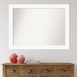 Amanti Art Cabinet White Large Wall Mirror, 44" x 33" Non-Beveled -Amanti Art Shop GUEST f3a32a86 5155 4e71 bf1f 314191735eeb