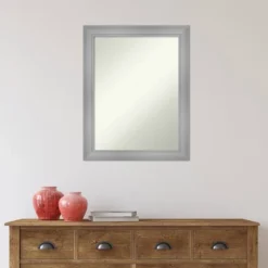 Amanti Art Flair Polished Nickel Bathroom Wall Mirror - 22" x 28" -Amanti Art Shop GUEST f44d3c28 9ff6 4266 8524 cd2dba8d2b58