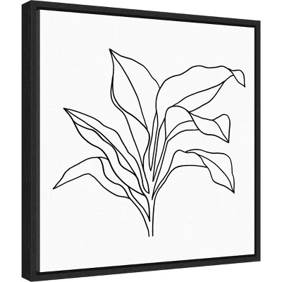 16" X 16" Foliage Contour I By Annie Warren Framed Canvas Wall Art - Amanti Art