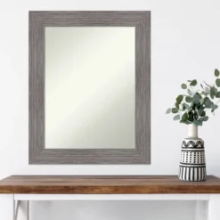 Amanti Art Pinstripe Plank Gray Non-Beveled Wall Mirror, 24" x 30" -Amanti Art Shop GUEST f472a050 0883 4b22 ad04 45148b2e086e