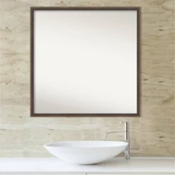 Amanti Art 27" x 27" Hardwood Wedge Mocha Brown Wood Bathroom Wall Mirror 13 Amanti Art 27" x 27" Hardwood Wedge Mocha Brown Wood Bathroom Wall Mirror -Amanti Art Shop GUEST f4a4157c 9bc7 432a b0fb 4948c10e5956