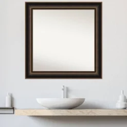 Amanti Art Villa 32"x32" Wood Wall Mirror in Oil Rubbed Bronze -Amanti Art Shop GUEST f4bd07f3 3e89 4e6f 89be 9c15a7993d6f