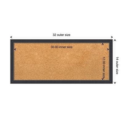 32"x14" Stylish Wood Frame Natural Cork Board Black - Amanti Art: Wall Mounted, Bulletin Display, Office Decor 11 32"x14" Stylish Wood Frame Natural Cork Board Black - Amanti Art: Wall Mounted, Bulletin Display, Office Decor - Image 9