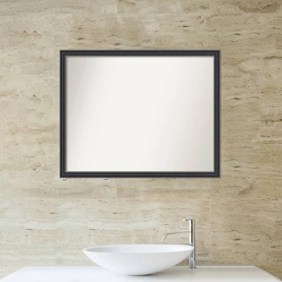Amanti Art Stylish Black Wood Bathroom Wall Mirror - 30" x 24" 10 Amanti Art Stylish Black Wood Bathroom Wall Mirror - 30" x 24" - Image 8