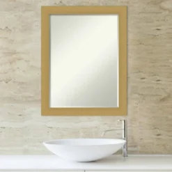 Amanti Art Grace Brushed Gold Petite Bevel Bathroom Wall Mirror, 27.5" x 21.5" -Amanti Art Shop GUEST f579ce3b c3e0 40f7 afde add4613c0b00