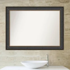 Amanti Art Thomas Black Bronze Bathroom Wall Mirror - 44" x 33" -Amanti Art Shop GUEST f625fb48 7c05 4833 b212 8b909473d391