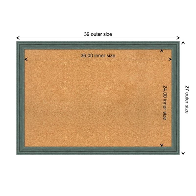 Amanti Art 39"x27" Upcycled Wood Framed Natural Cork Board - Teal/Gray 11 Amanti Art 39"x27" Upcycled Wood Framed Natural Cork Board - Teal/Gray - Image 9