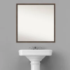 Amanti Art 27" x 27" Hardwood Wedge Mocha Brown Wood Bathroom Wall Mirror 16 Amanti Art 27" x 27" Hardwood Wedge Mocha Brown Wood Bathroom Wall Mirror -Amanti Art Shop GUEST f66b5426 eea6 4e96 a42e ab65a7e90056