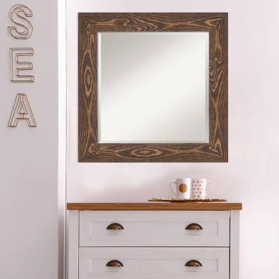 Amanti Art 26" x 26" Bridge Brown Beveled Wood Wall Mirror 8 Amanti Art 26" x 26" Bridge Brown Beveled Wood Wall Mirror - Image 6