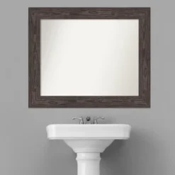Amanti Art Bridge Black Distressed Wood Wall Mirror for Bathroom -Amanti Art Shop GUEST f6fa6a44 2646 40a3 8631 42fde5637909