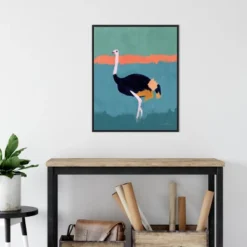 Amanti Art Ostrich by Pamela Munger Framed Canvas Wall Art - 22" x 28" Sylvie Black -Amanti Art Shop GUEST f732c236 75b8 420c b7c9 a2ecdf1cdbbb