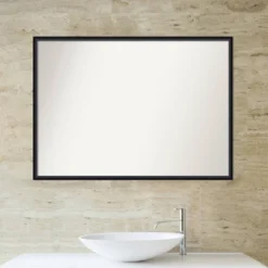 Amanti Art Lucie Black Wood Bathroom Wall Mirror, 39" x 28" -Amanti Art Shop GUEST f741c7ba 6af4 45f4 8ba8 659e2f17a831