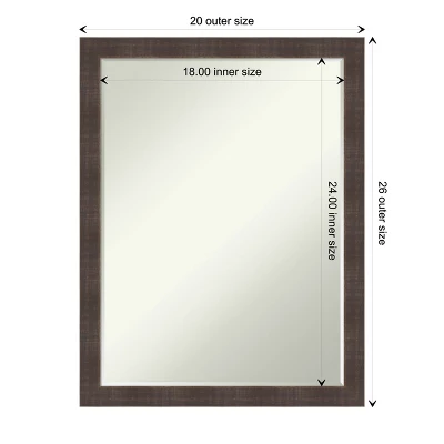 Amanti Art Whiskey Brown Rustic Wood Bathroom Mirror with Petite Bevel 5 Amanti Art Whiskey Brown Rustic Wood Bathroom Mirror with Petite Bevel - Image 3