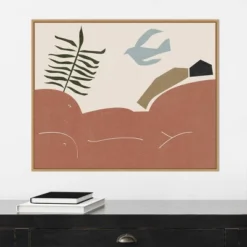 Amanti Art Other Land I by Melissa Wang Framed Canvas Wall Art - 28" x 23" Light Brown -Amanti Art Shop GUEST f7d2b1d4 2462 4eb6 891e 9e0c5eda9c4d