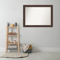 Amanti Art Wildwood Brown Non-Beveled Bathroom Wall Mirror (43" x 32") -Amanti Art Shop GUEST f8cb45f8 5255 4603 ac89 a593b4a830bc
