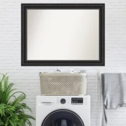 Amanti Art Ridge Black Wall Mirror - 44" x 33" Non-Beveled Large Decorative Mirror 17 Amanti Art Ridge Black Wall Mirror - 44" x 33" Non-Beveled Large Decorative Mirror -Amanti Art Shop GUEST f965111c e39b 41d5 b223 567b8713f631