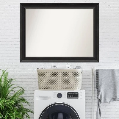 Amanti Art Ridge Black Wall Mirror - 44" x 33" Non-Beveled Large Decorative Mirror 10 Amanti Art Ridge Black Wall Mirror - 44" x 33" Non-Beveled Large Decorative Mirror - Image 8