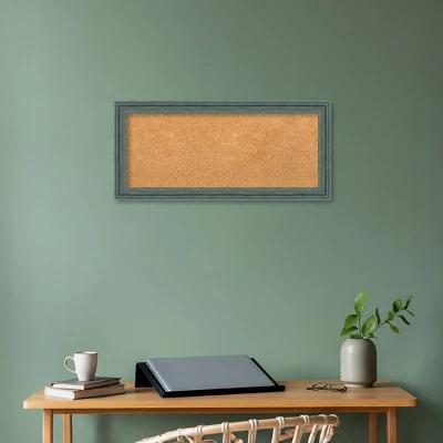 33"x15" Upcycled Wood Frame Natural Cork Board Teal/Gray - Amanti Art: Custom Framed, Wall Mounted, Bulletin Board For Home Office 7 33"x15" Upcycled Wood Frame Natural Cork Board Teal/Gray - Amanti Art: Custom Framed, Wall Mounted, Bulletin Board For Home Office - Image 5