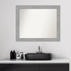 Amanti Art Vista Brushed Nickel 32" x 26" Non-Beveled Bathroom Wall Mirror 16 Amanti Art Vista Brushed Nickel 32" x 26" Non-Beveled Bathroom Wall Mirror -Amanti Art Shop GUEST fa2377de 5b6b 4914 9779 ebe3c3203595