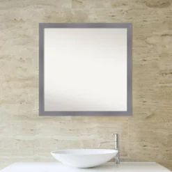 Amanti Art Edwin Wood Bathroom Wall Mirror - 29" x 29" Matte Gray Modern Square 17 Amanti Art Edwin Wood Bathroom Wall Mirror - 29" x 29" Matte Gray Modern Square -Amanti Art Shop GUEST fa53b314 dd29 430e 812f 3ab00fc9bece