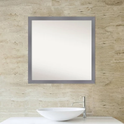 Amanti Art Edwin Wood Bathroom Wall Mirror - 29" x 29" Matte Gray Modern Square 10 Amanti Art Edwin Wood Bathroom Wall Mirror - 29" x 29" Matte Gray Modern Square - Image 8
