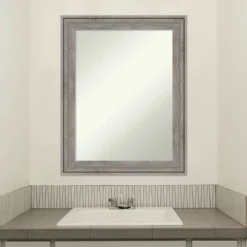 Amanti Art Regis Barnwood Gray Wood Non-Beveled Bathroom Mirror -Amanti Art Shop GUEST fa5eb7e5 a828 409a 9f0e 20b15b91e6ef