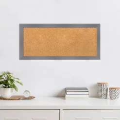 Amanti Art Edwin Wood Frame Natural Cork Board - 32" x 14" Matte Gray -Amanti Art Shop GUEST fa695908 3b18 4841 9d64 84b6dbb7780a