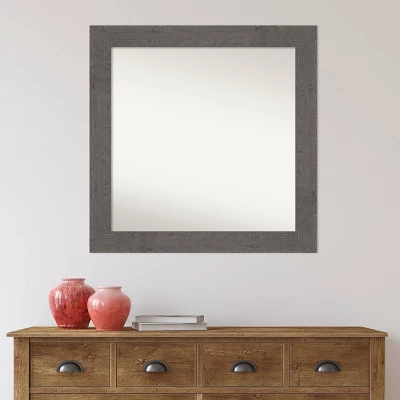 32" X 32" Non-Beveled Rustic Plank Gray Bathroom Wall Mirror - Amanti Art 7 32" X 32" Non-Beveled Rustic Plank Gray Bathroom Wall Mirror - Amanti Art - Image 5