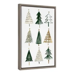 Amanti Art 16" x 23" Evergreens I Framed Canvas Wall Art by Isabelle Z