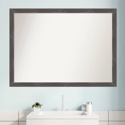41" X 30" Non-Beveled Woodridge Rustic Gray Wood Bathroom Wall Mirror - Amanti Art 9 41" X 30" Non-Beveled Woodridge Rustic Gray Wood Bathroom Wall Mirror - Amanti Art - Image 7