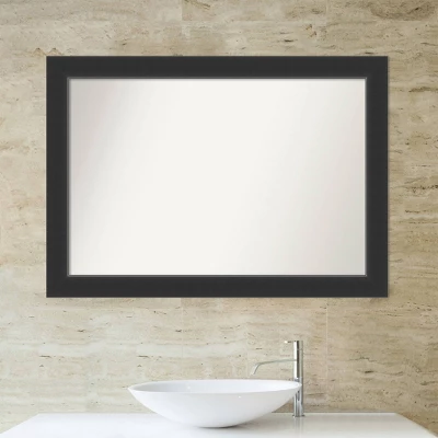 Amanti Art Corvino Black Wood Framed Bathroom Wall Mirror - 41" x 29" 6 Amanti Art Corvino Black Wood Framed Bathroom Wall Mirror - 41" x 29" - Image 4