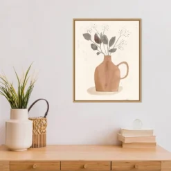 Amanti Art 16" x 20" La Planta II Floral Vase by Victoria Barnes Framed Canvas Wall Art -Amanti Art Shop GUEST fbde9a52 25ab 4543 a18a 08b05633f8ab
