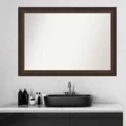Amanti Art Lara Bronze Wood Wall Mirror - 41" x 29" Non-Beveled -Amanti Art Shop GUEST fc165f96 e8c3 49ce a809 9ec4fb8631b5