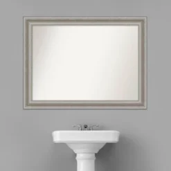 Amanti Art Parlor Silver Ornate Bathroom Wall Mirror - 44" x 33" -Amanti Art Shop GUEST fda11943 9164 4085 be01 7f0f84cdadd3