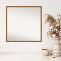 Amanti Art Carlisle Blonde Narrow Wood Wall Mirror - 27" x 27" -Amanti Art Shop GUEST fdeededa 03dd 4c9b 8cde b914f579d583