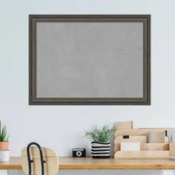 Amanti Art 31" x 23" Upcycled Brown Gray Framed Magnetic Board -Amanti Art Shop GUEST fe34ce2f 3bf4 4bda b923 ffa206d90088
