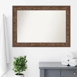 Amanti Art Bridge Brown Distressed Wood Wall Mirror - 42" x 30" -Amanti Art Shop GUEST fe6d0365 48cf 4acc af56 ca78d211501a