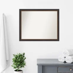 Amanti Art Ashton Black Non-Beveled Wood Bathroom Wall Mirror -Amanti Art Shop GUEST fed48c27 6c23 4792 a183 5f22c07aad84
