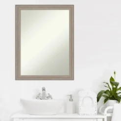 Amanti Art 21" x 27" Curved Wood Bathroom Wall Mirror in Greywash Finish 14 Amanti Art 21" x 27" Curved Wood Bathroom Wall Mirror in Greywash Finish -Amanti Art Shop GUEST ff4c7d09 fffa 46fa b40a 126114d13e53